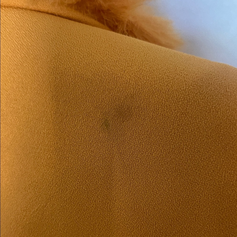 Elegant Orange Blazer with Faux Fur Trim - Picture 5 of 5